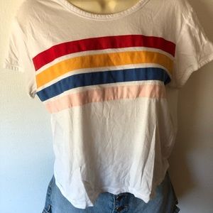 Striped Rainbow T-Shirt 80s 90s Y2K Hippie Pride